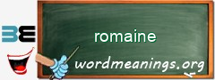 WordMeaning blackboard for romaine